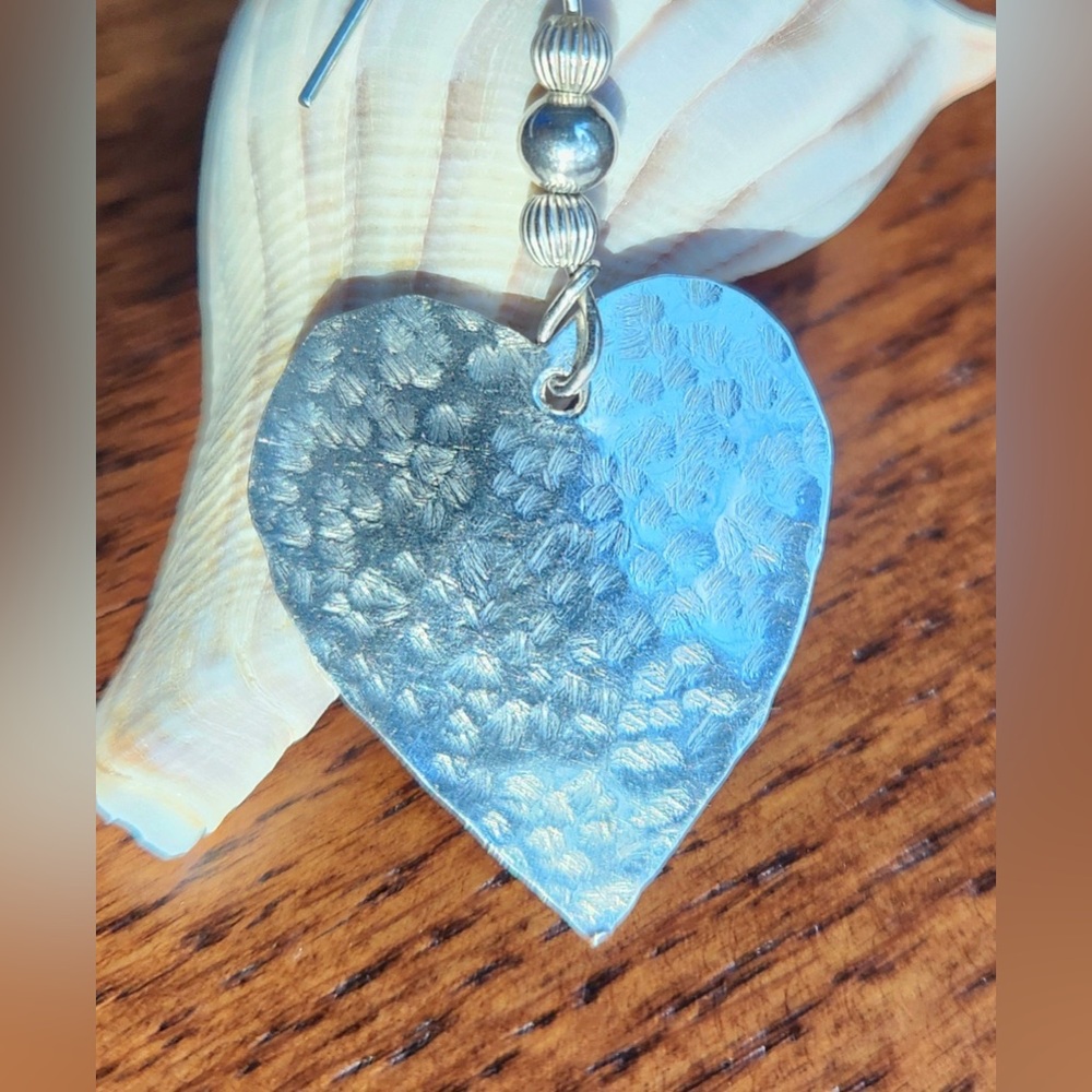 Vintage sterling silver heart earrings